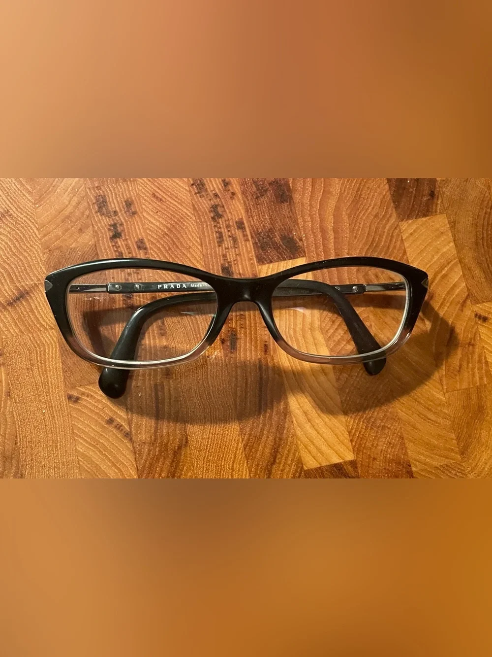 Vintage Prada Acetate Eyeglasses Frames Black.  VPR 04P Preowned